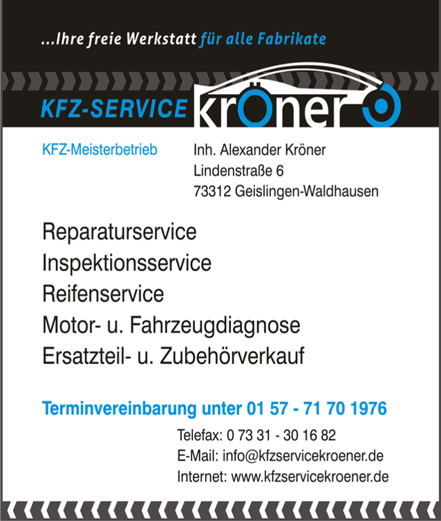 Mail: info@kfzservicekroener.de?subject=Kontakt Homepage